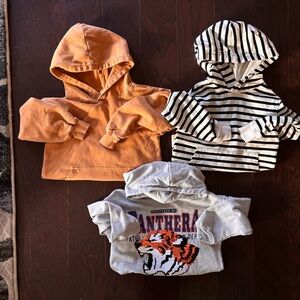 H&M Kids Hoodie Trio - Orange, Striped, Gray